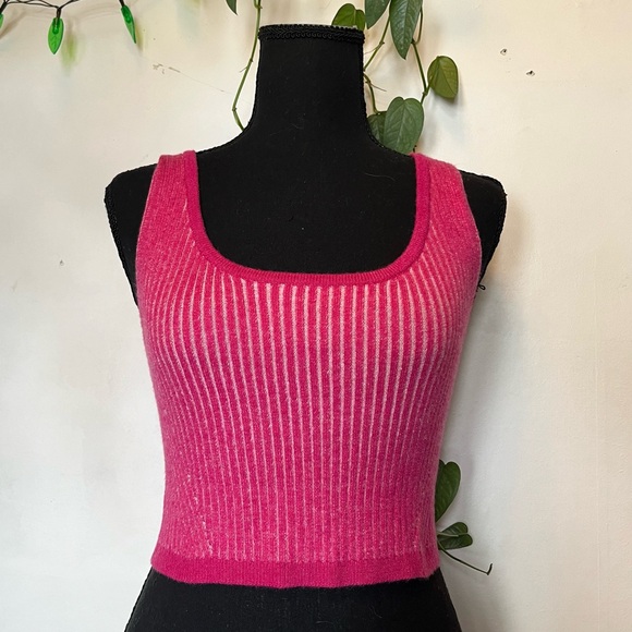 wild fable Tops - Wild Fable Pink Knitted Crop Tank Top